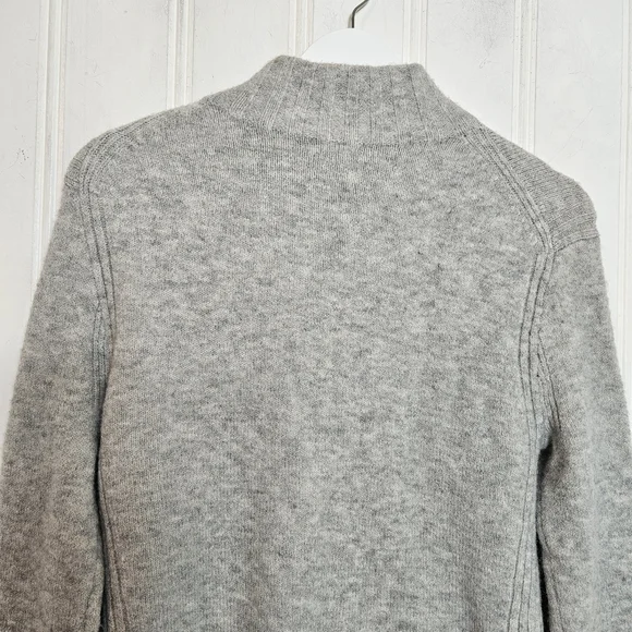 J. Crew Point Sur Gray Mock Neck Merino Wool Alpaca Blend Sweater Womens Size S - Picture 9 of 14